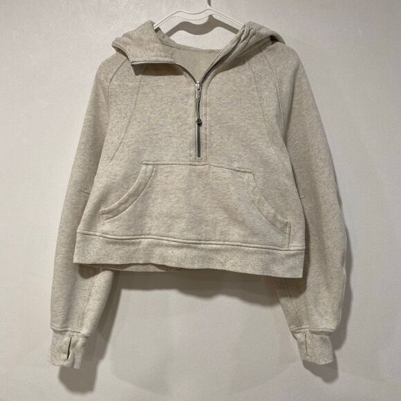 Lululemon Scuba Oversized Half Zip Hoodie XS/S Mojave Tan Beige Sweatshirt - Picture 1 of 8